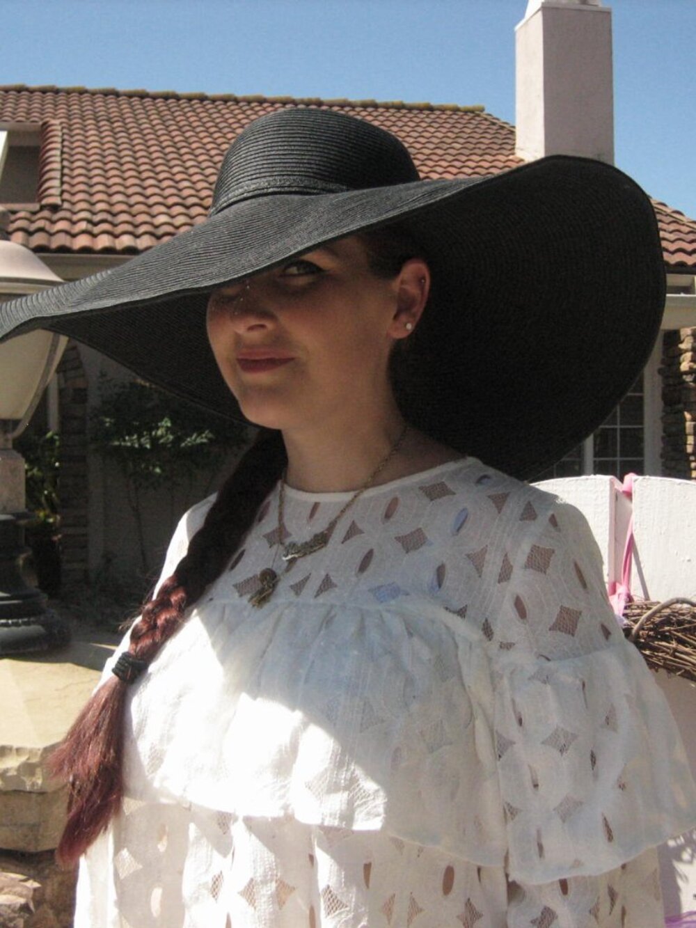 Gottex Belladonna Wide Brim Floppy Sun Hat UPF 50+ Black Adjustable
